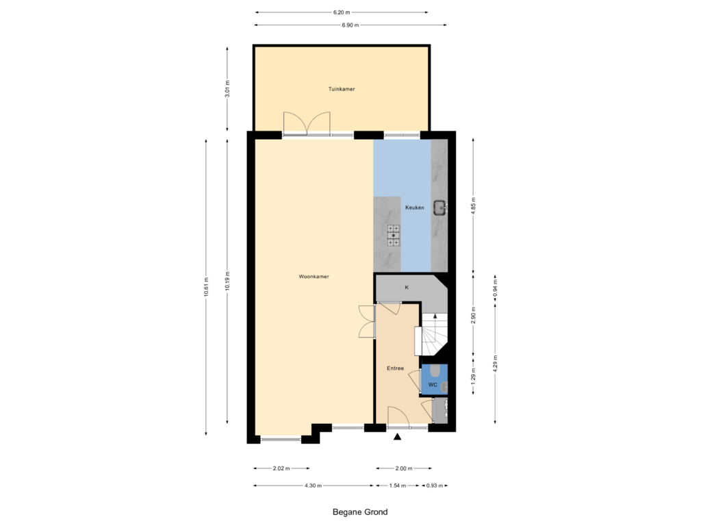 Bekijk plattegrond van Begane Grond van Bijenkorf 22