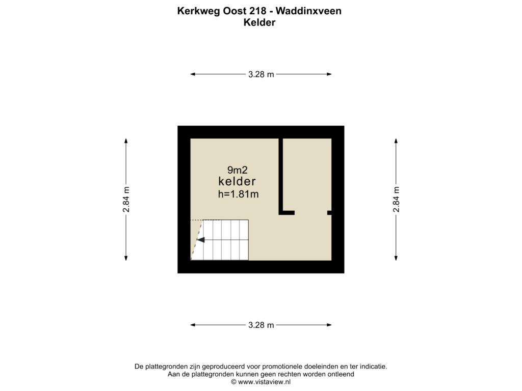 Bekijk plattegrond van KELDER van Kerkweg-Oost 218