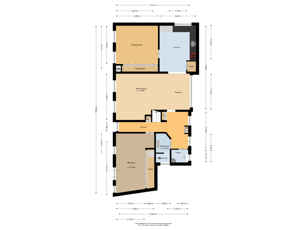 Bekijk plattegrond van Begane grond van Pieterstraat 2