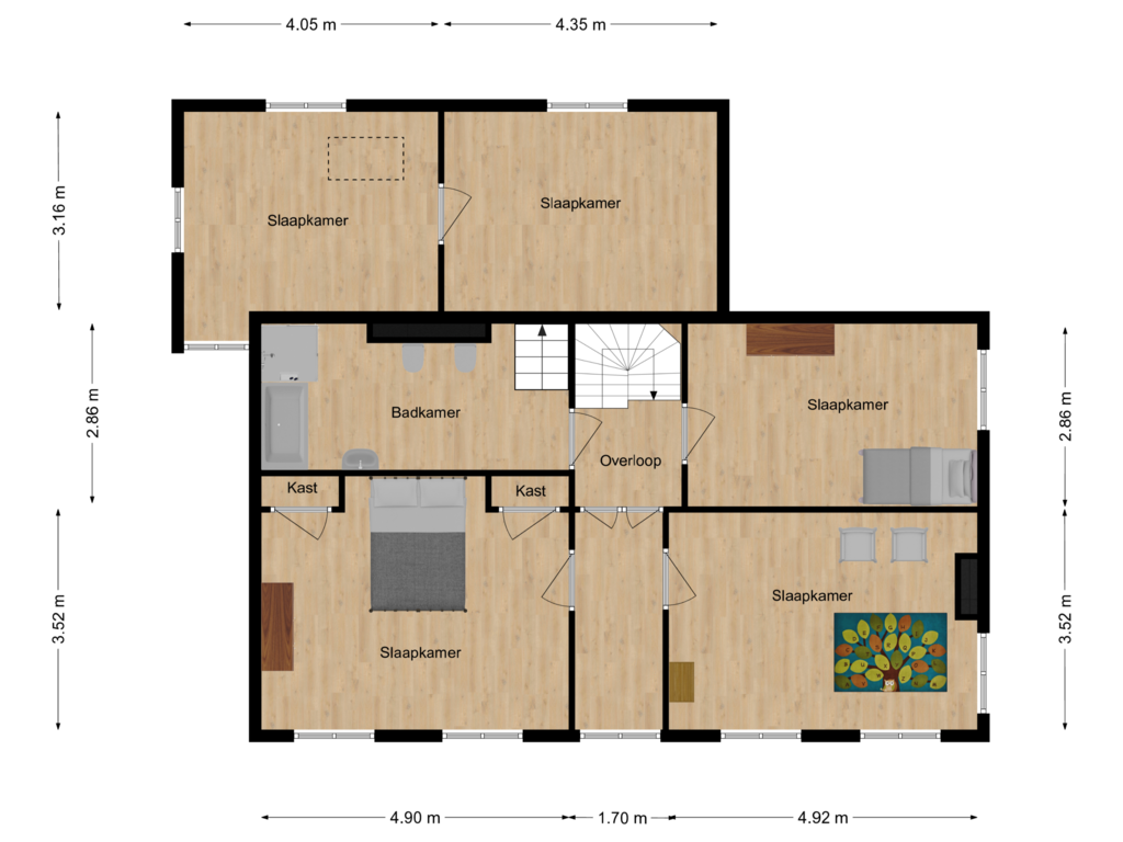 Bekijk plattegrond van 1e verdieping van Hoofdstraat 68