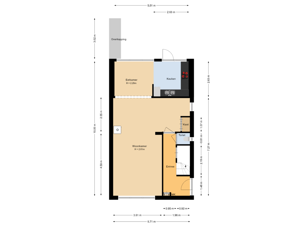 Bekijk plattegrond van Begane grond van Reuveltweg 46