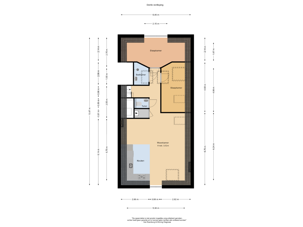 Bekijk plattegrond van Derde verdieping van Nicolaas Witsenkade 48-E