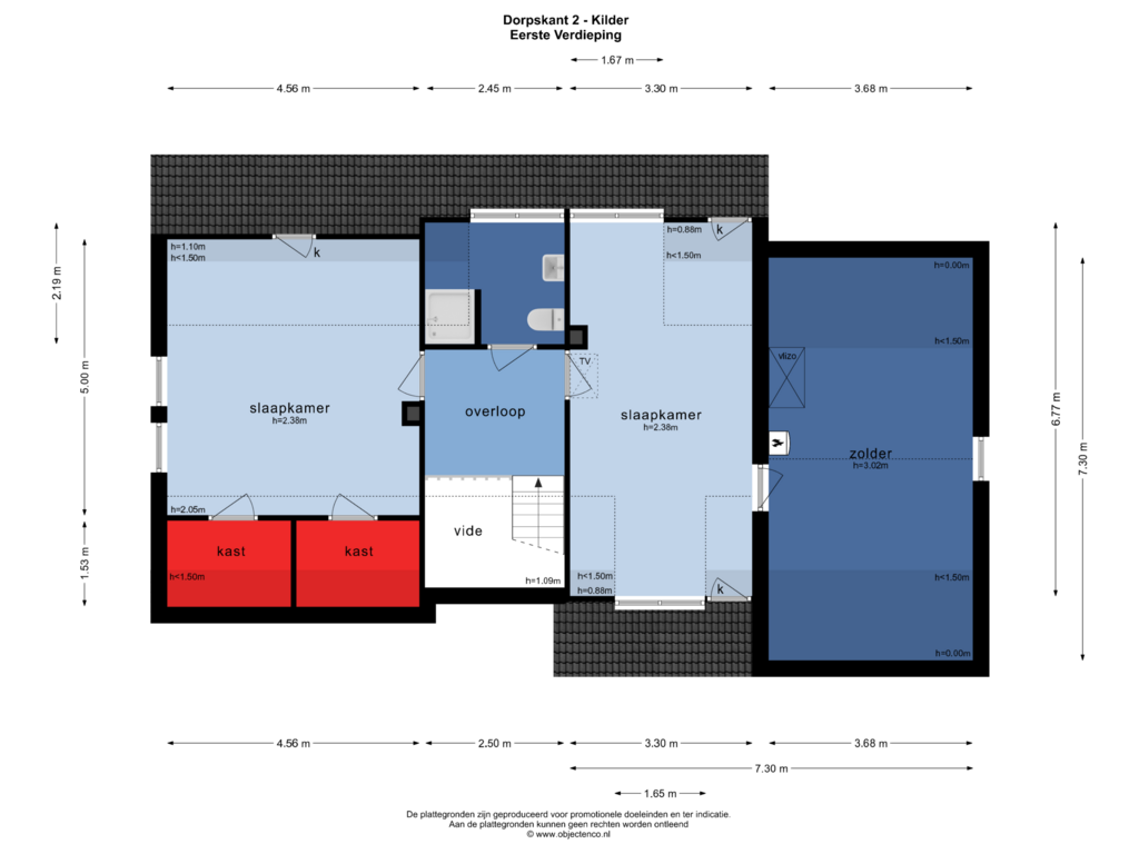 Bekijk plattegrond van EERSTE VERDIEPING van Dorpskant 2