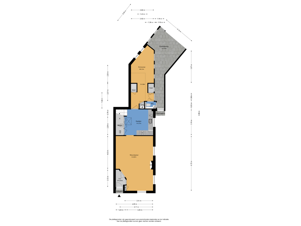 Bekijk plattegrond van Begane grond van Oranjedwarsstraat 11