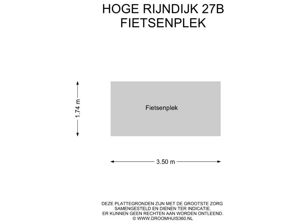 Bekijk plattegrond van Fietsenplek van Hoge Rijndijk 27-B