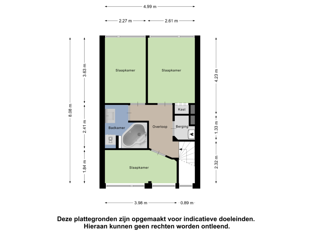 View floorplan of Tweede verdieping of van Meelstraat 26