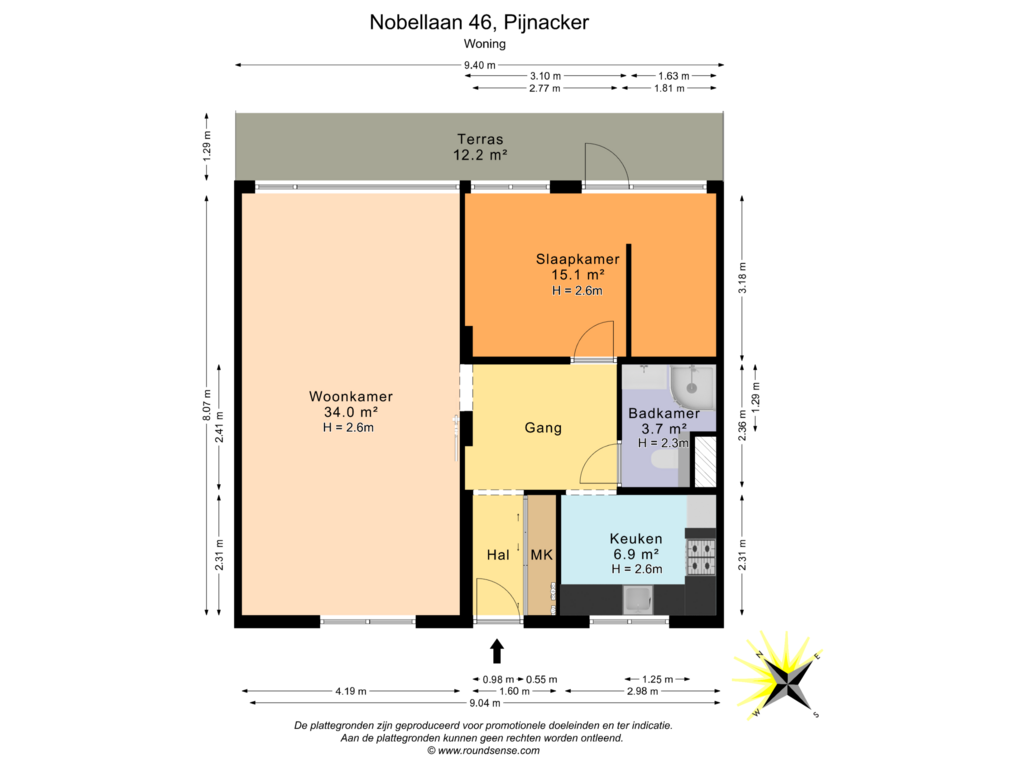 Bekijk plattegrond van Woning van Nobellaan 46