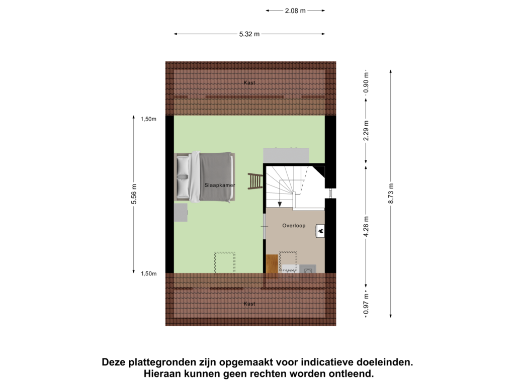 Bekijk plattegrond van Tweede Verdieping van Bilderdijkstraat 23