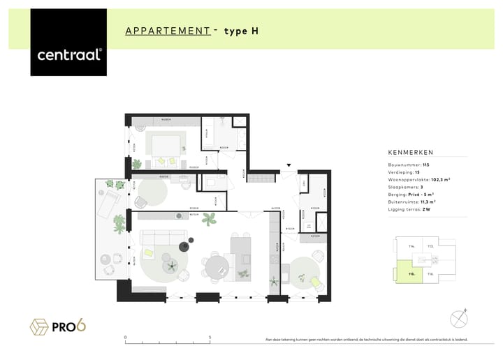 Foto 2 van Centraal - Type H (Bwnr. 115) (Bouwnr. 115)
