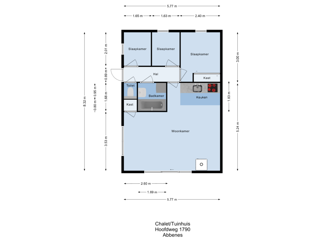 Bekijk plattegrond van Chalet/Tuinhuis van Hoofdweg 1790