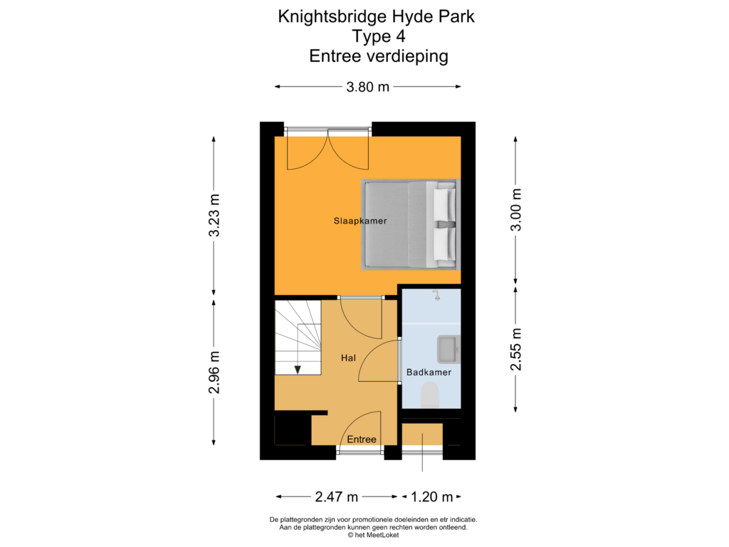 Bekijk plattegrond van Knightsbride Hyde Park Type 4 entree verdieping van Knightsbridge Hyde Park huis 2 type 3