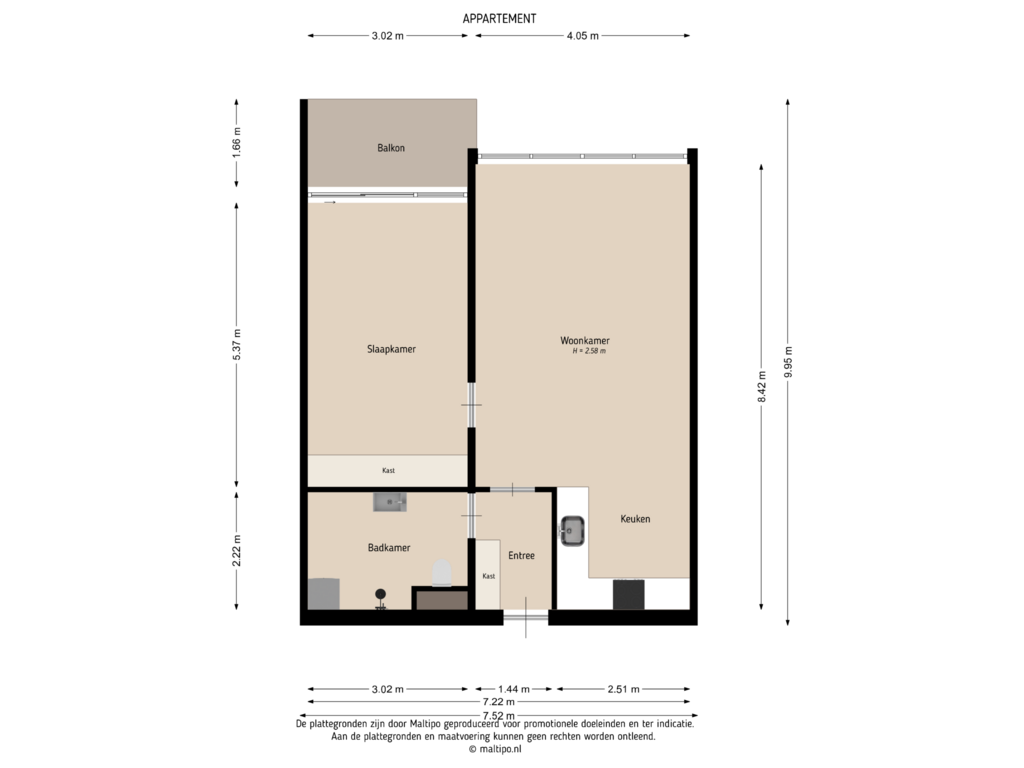 View floorplan of Appartement of Heuvel 119