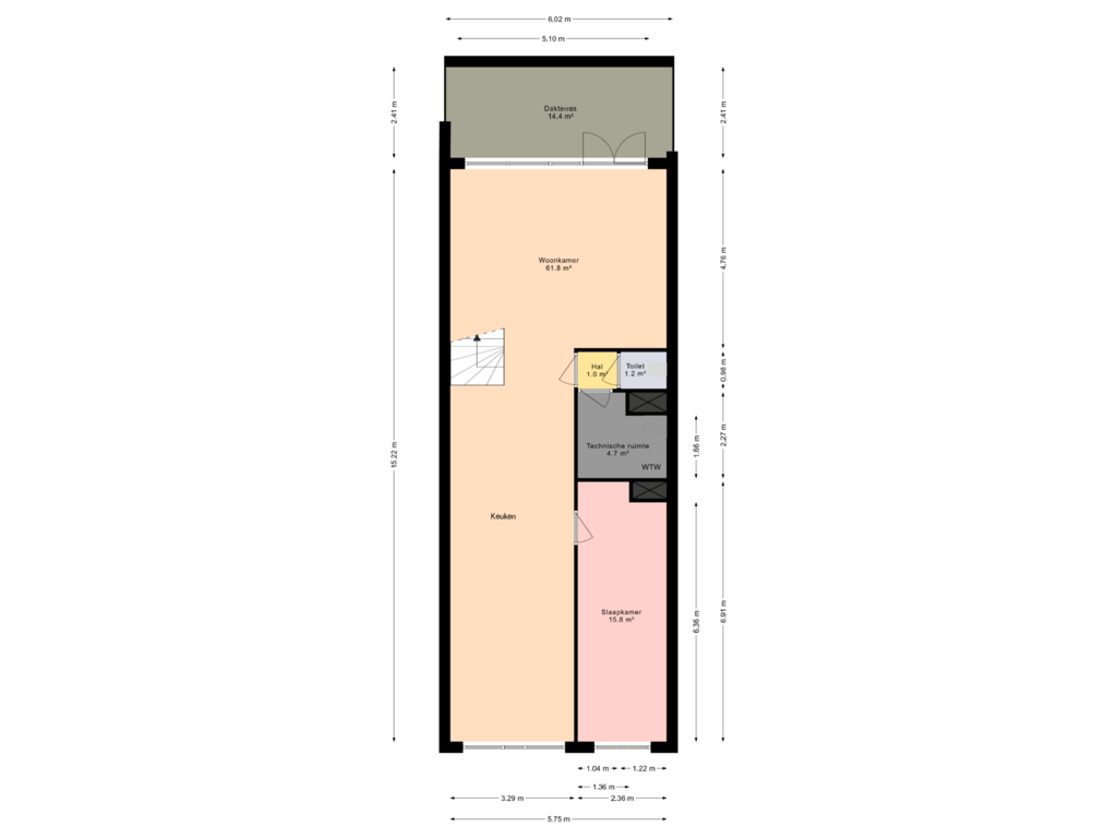 Bekijk plattegrond van 1e Verdieping van Wimpelplantsoen 431