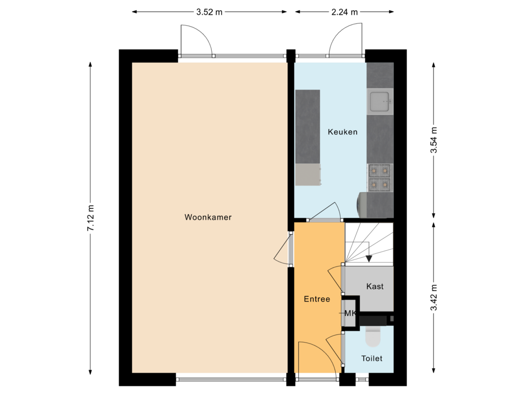 Bekijk plattegrond van Begane grond van Slingerslaan 9