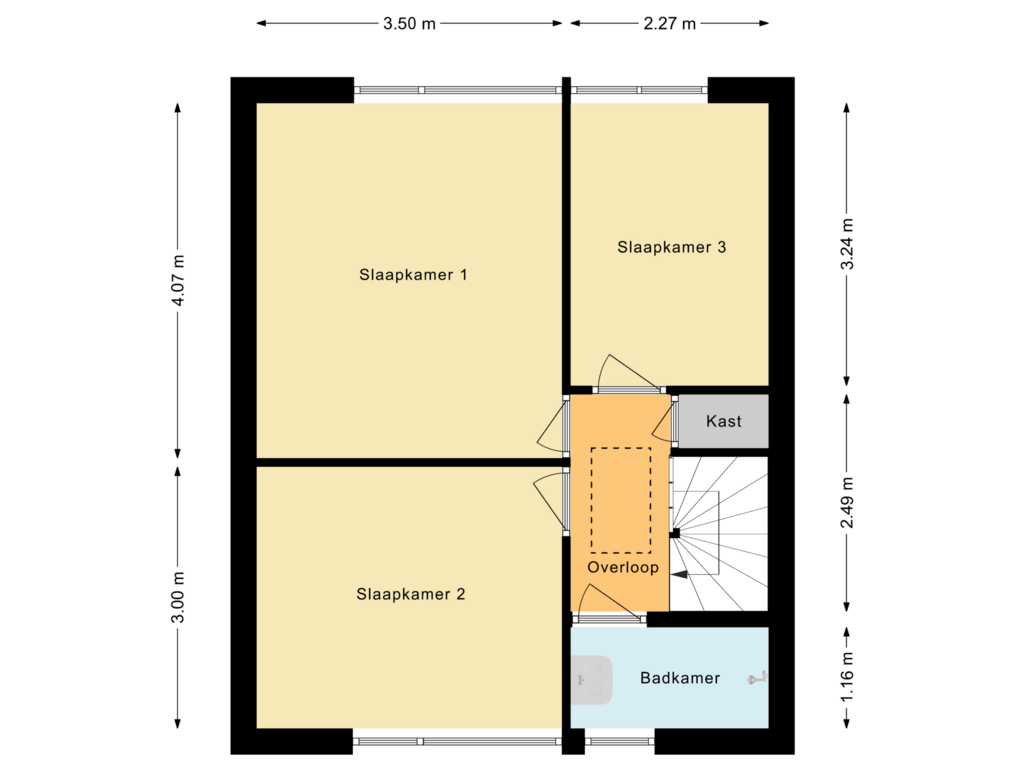 Bekijk plattegrond van Eerste verdieping van Slingerslaan 9