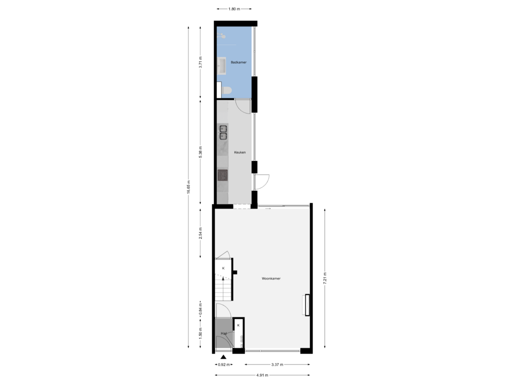 Bekijk plattegrond van Begane Grond van Maarten Trompstraat 6