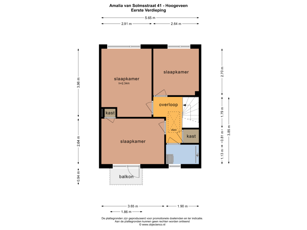 Bekijk plattegrond van EERSTE VERDIEPING van Amalia van Solmsstraat 41