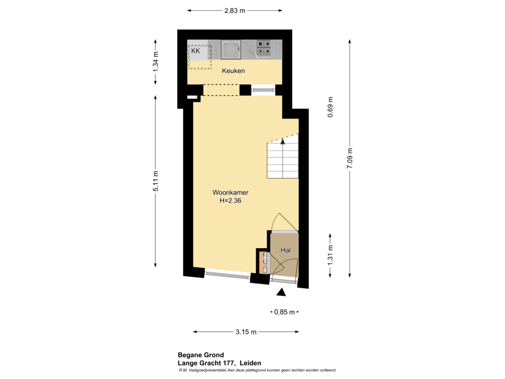 Bekijk plattegrond van Begane Grond van Langegracht 177