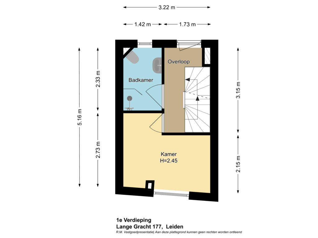 Bekijk plattegrond van 1e Verdieping van Langegracht 177