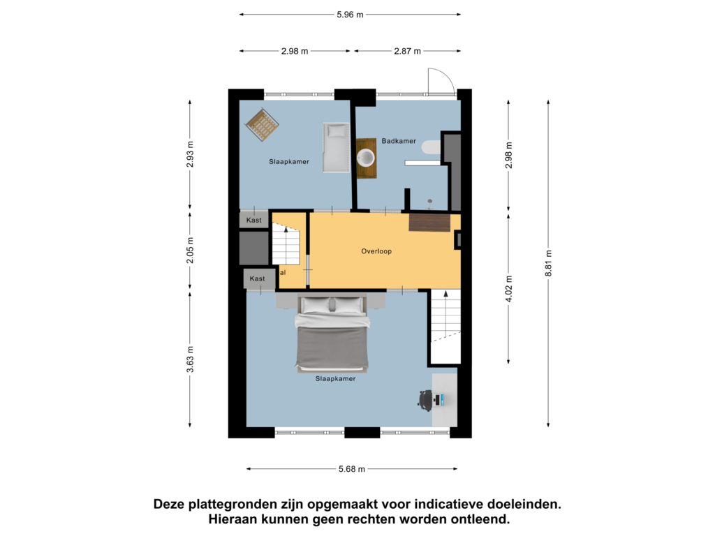 Bekijk plattegrond van Eerste Verdieping van Bleekstraat 6