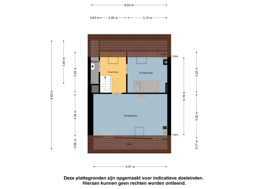 Bekijk plattegrond van Tweede Verdieping van Bleekstraat 6