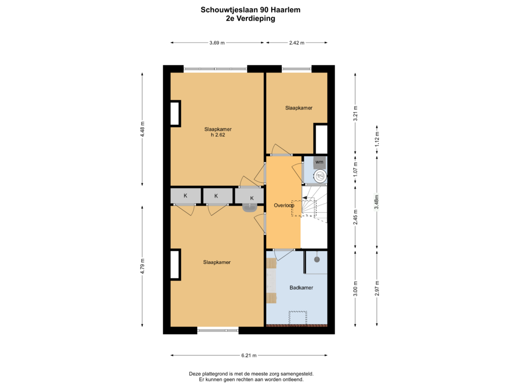 Bekijk plattegrond van 2e Verdieping van Schouwtjeslaan 90