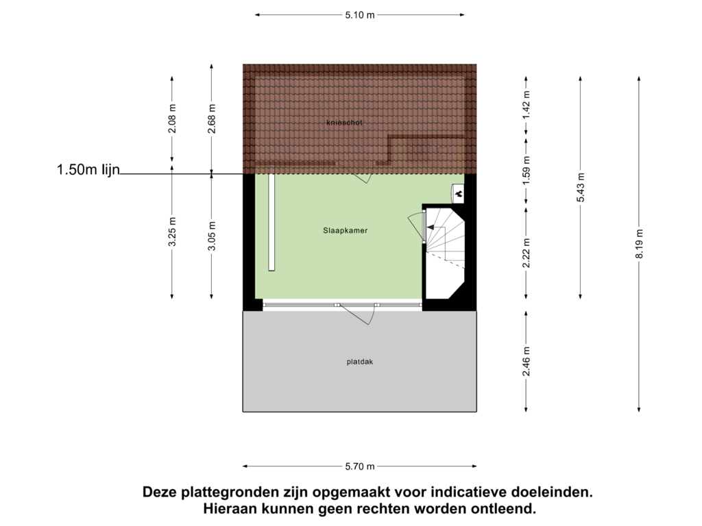 View floorplan of Tweede Verdieping of G. van Balenstraat 17