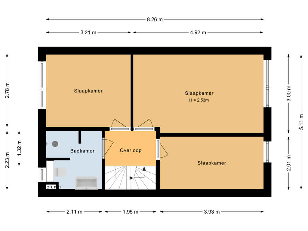 Bekijk plattegrond van Eerste verdieping van Grasklokje 2