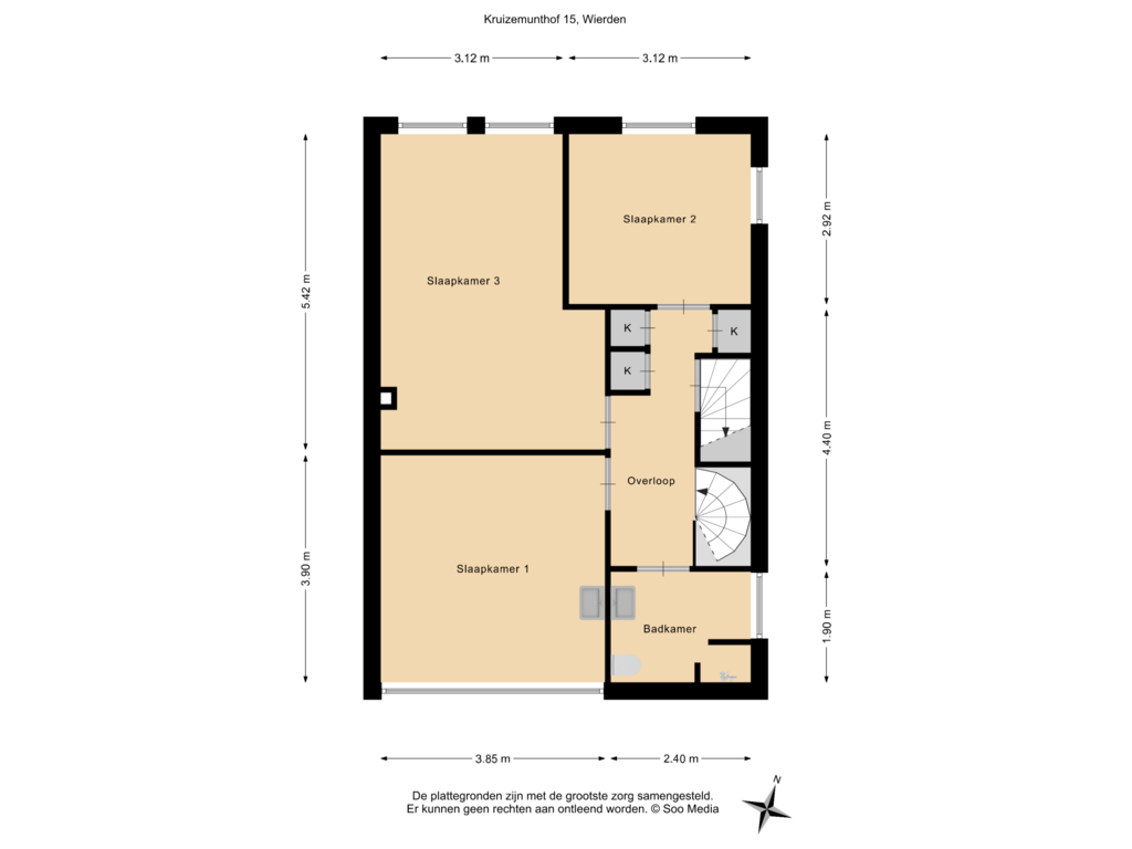 Bekijk plattegrond van 1e Verdieping van Kruizemunthof 15