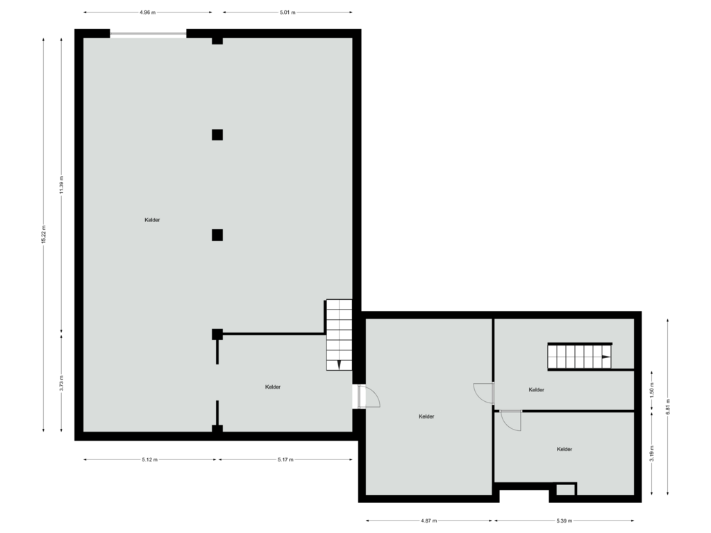 Bekijk plattegrond van Souterrain van Roskam 1