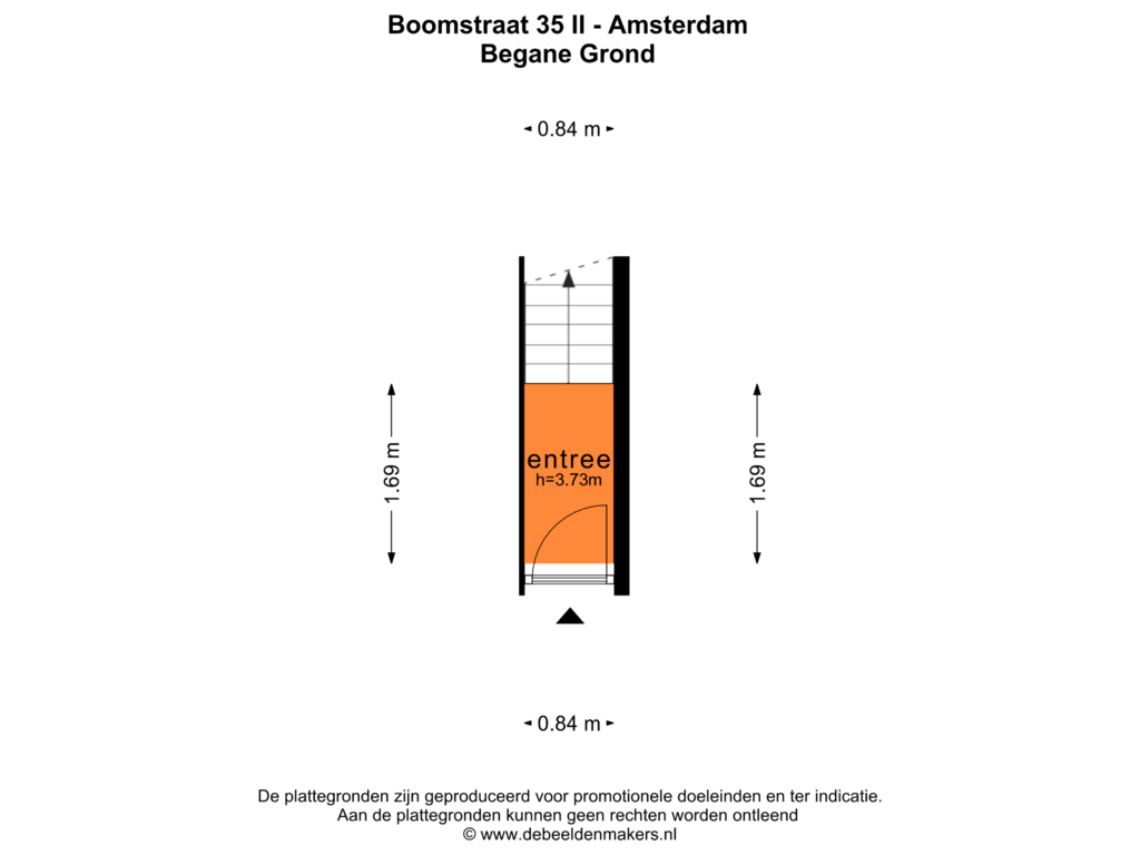 Bekijk plattegrond van BEGANE GROND van Boomstraat 35-H