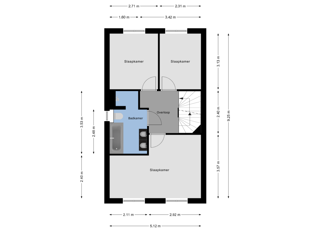 Bekijk plattegrond van 1e Verdieping van Akkerwei 32