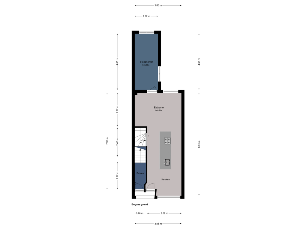 Bekijk plattegrond van Begane grond van Kerkstraat 164-H