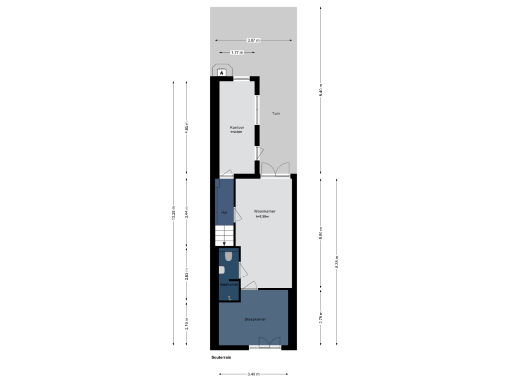 Bekijk plattegrond van Souterrain van Kerkstraat 164-H