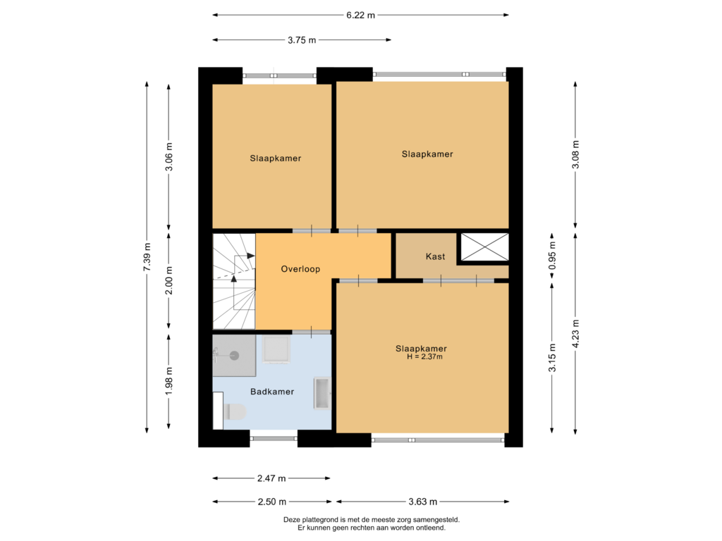 View floorplan of Eerste verdieping of Strobloempad 6