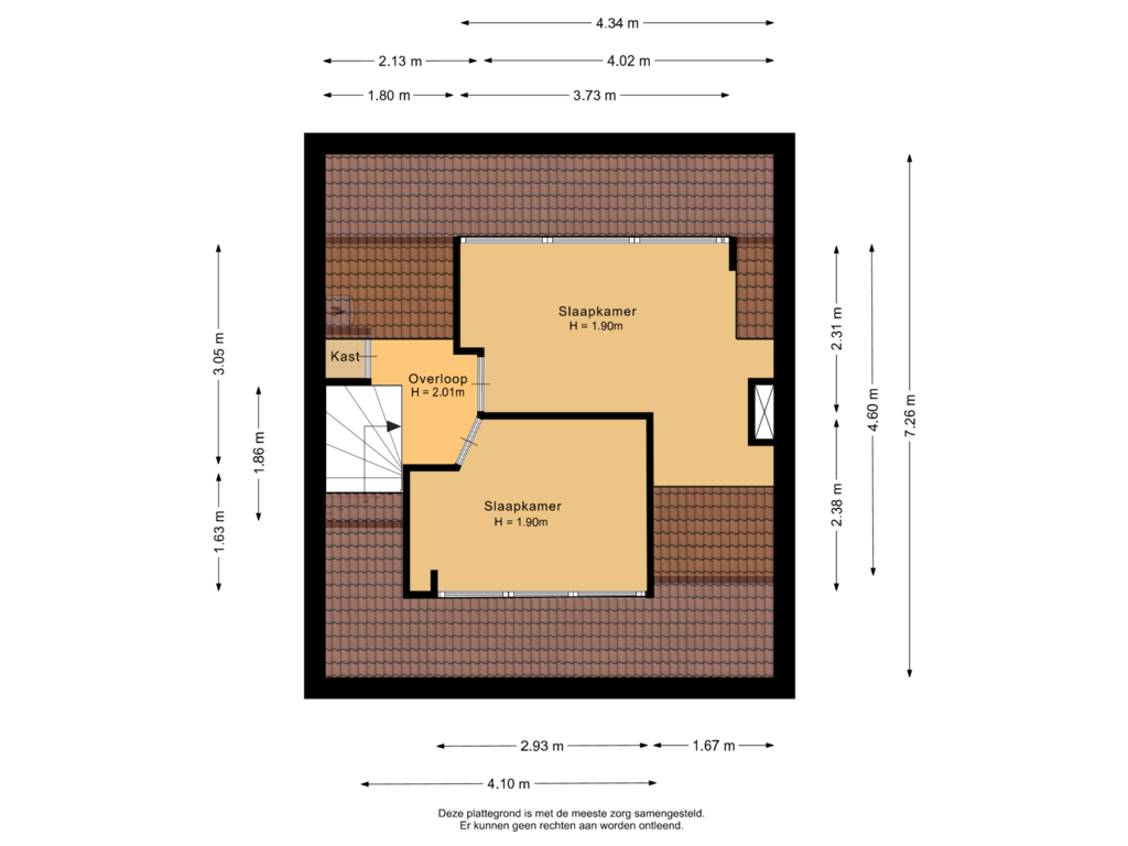 View floorplan of Tweede verdieping of Strobloempad 6