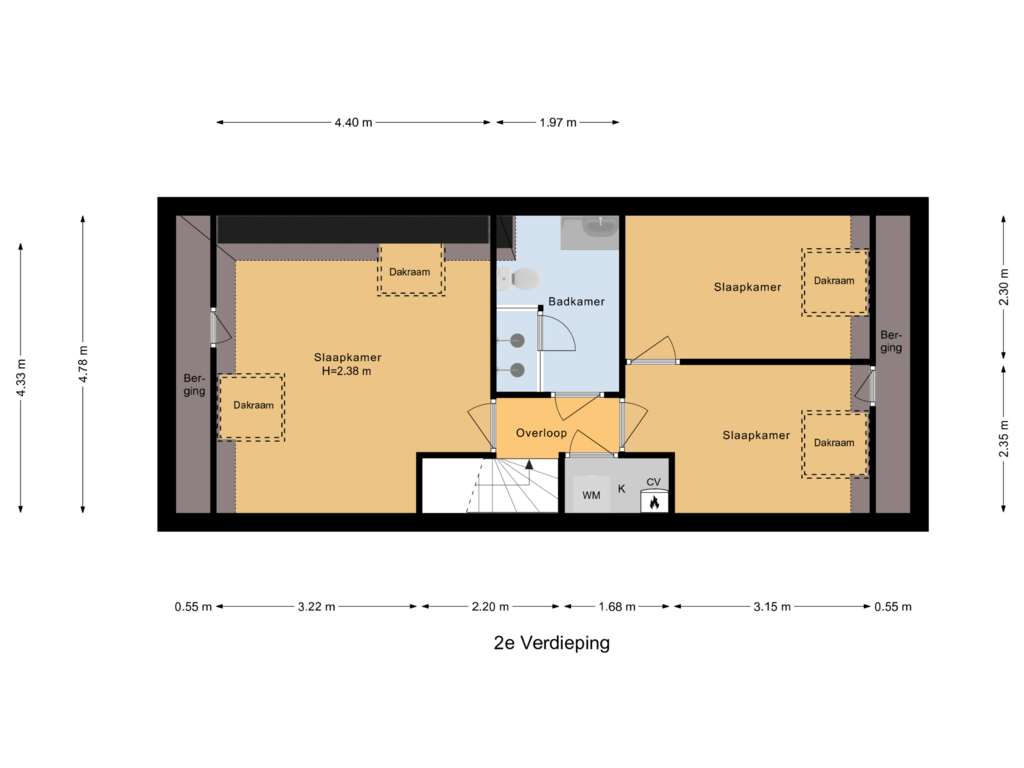 Bekijk plattegrond van 2e Verdieping van Dorpsstraat 37-G