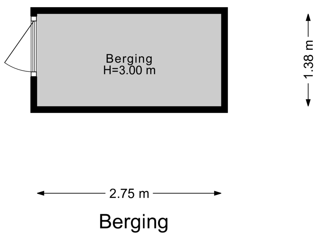 Bekijk plattegrond van Berging van Dorpsstraat 37-G