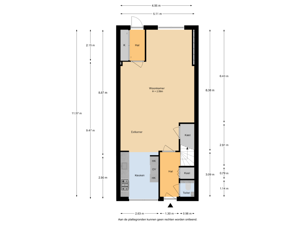 Bekijk plattegrond van Begane grond van De Schans 31