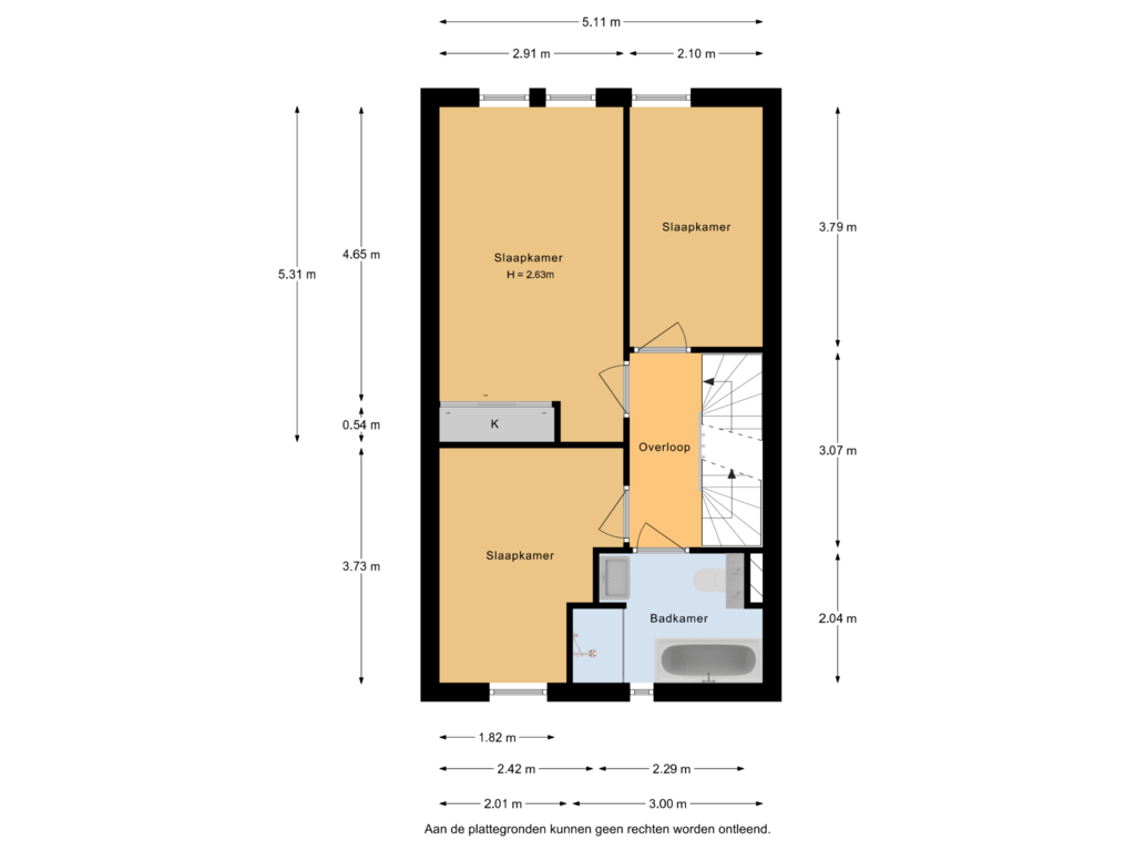 Bekijk plattegrond van 1e verdieping van De Schans 31