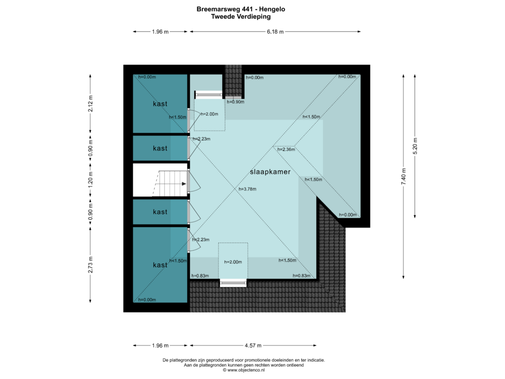 Bekijk plattegrond van Tweede Verdieping van Breemarsweg 441