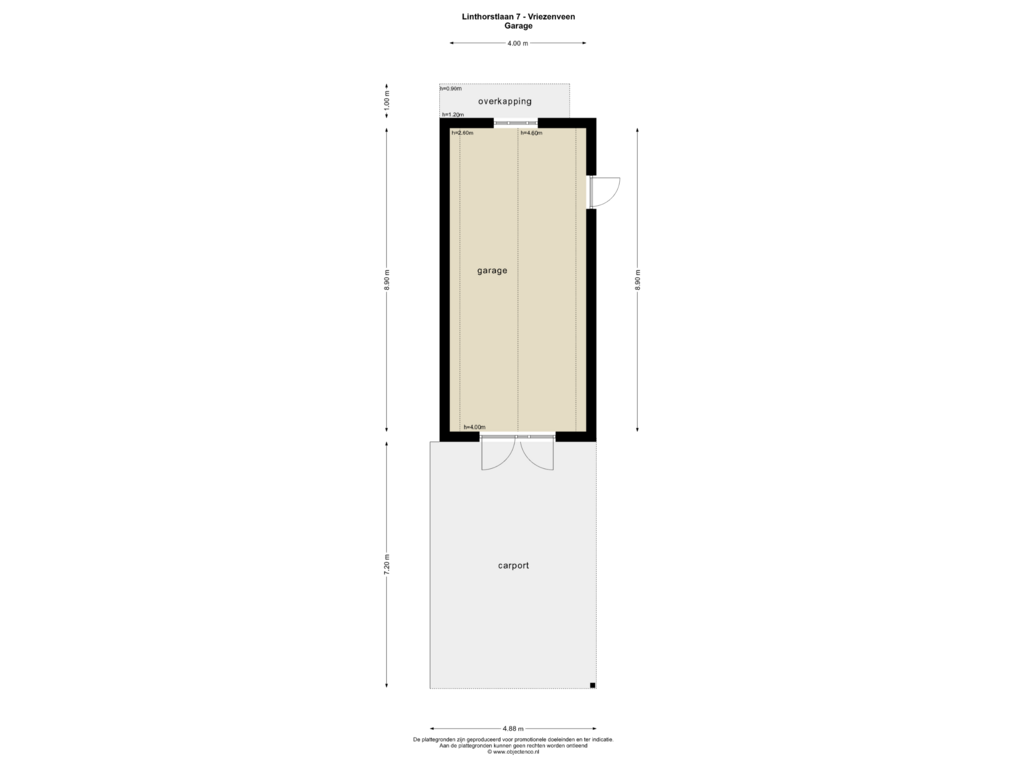 View floorplan of GARAGE of Linthorstlaan 7