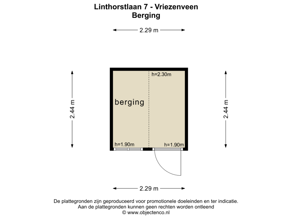 View floorplan of BERGING of Linthorstlaan 7