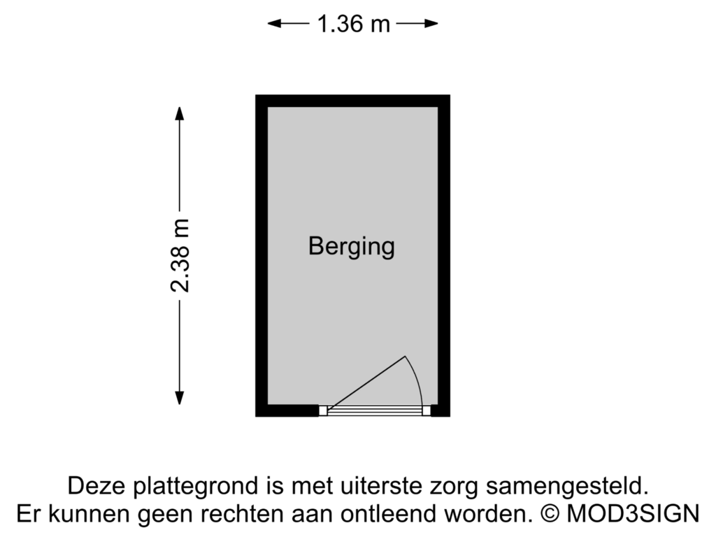 Bekijk plattegrond van Berging van Waddenstraat 313