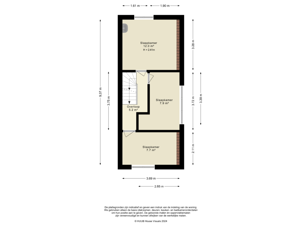 Bekijk plattegrond van Eerste verdieping van Bosstraat 93