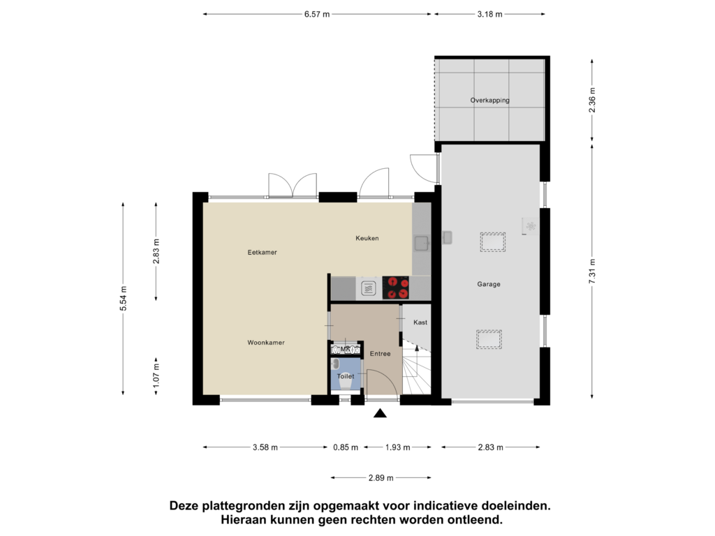 Bekijk plattegrond van Begane Grond van Bekkumerstraat 5