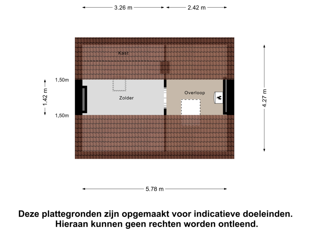 View floorplan of Zolder of Schuitvlotstraat 16