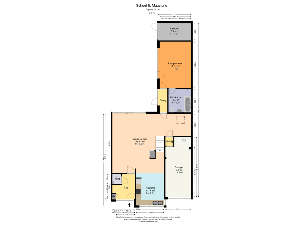 Bekijk plattegrond van Begane Grond van Schout 5