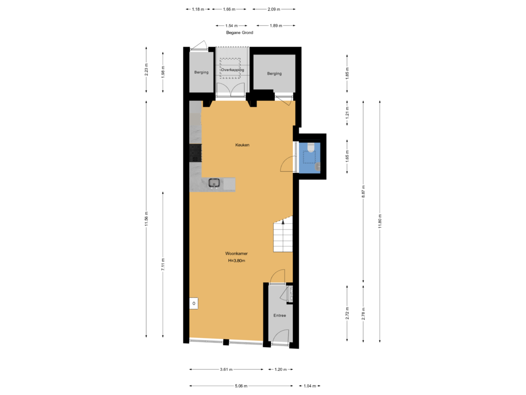 Bekijk plattegrond van Begane Grond van Vlamingstraat 72