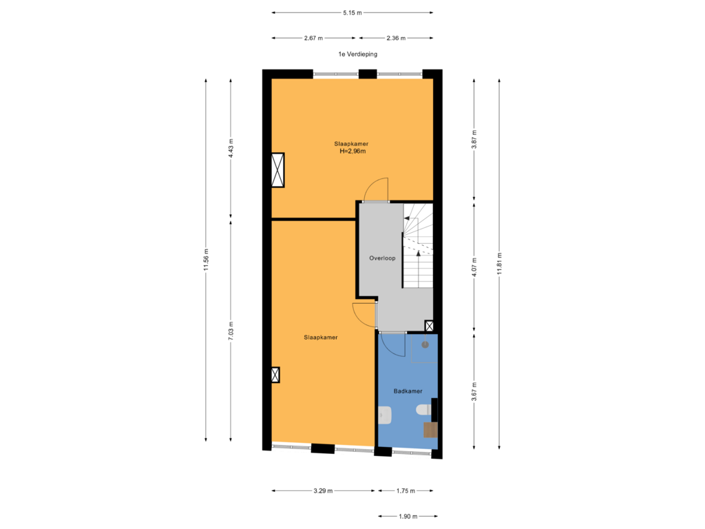 Bekijk plattegrond van 1e Verdieping van Vlamingstraat 72